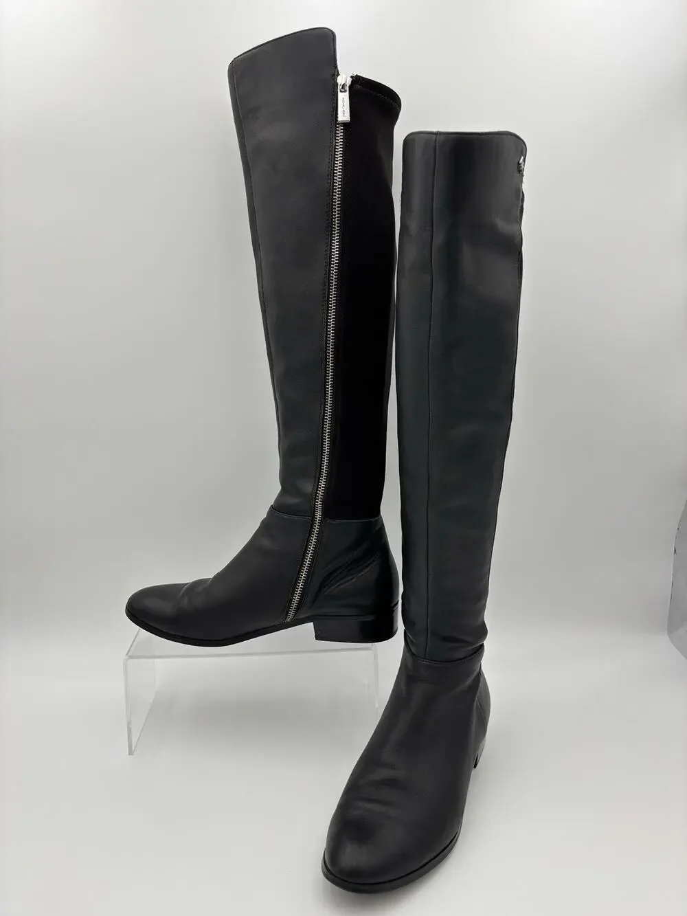 Michael Kors Bromley Over the Knee Boots Black Leather Stretch 38 / 8